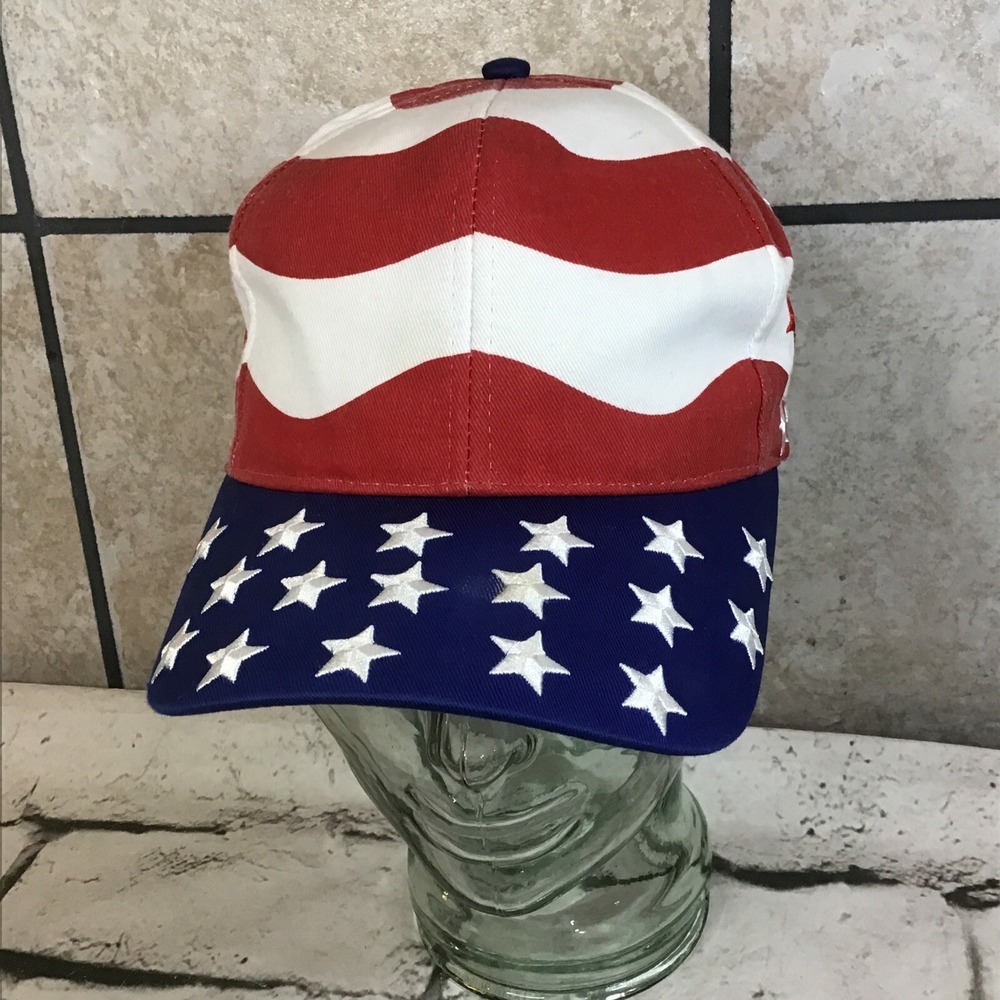 US Flag Stars And Stripes Hat Unisex One Size Adjustable Ball Cap